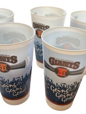 Baseball SF Giants Candlestick Going Gone Set of 5 souvenir plastic tumbler cups